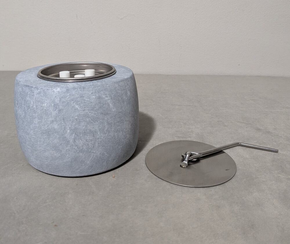 New Concrete Tabletop Fire Pit Bowl – Portable Mini Personal Fireplace Gray